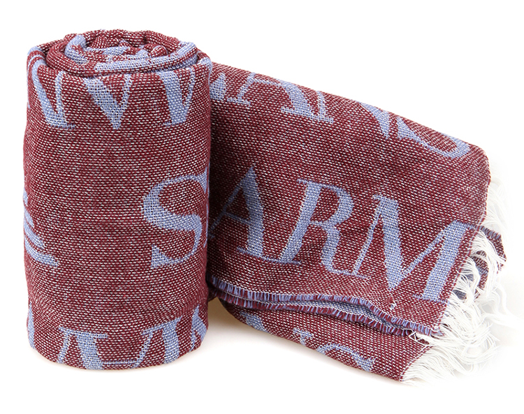 阿玛尼(armani)阿玛尼英文logo红色羊毛围巾 yh431005 蓝色
