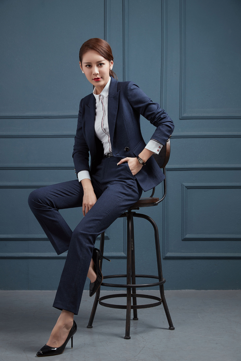 慕淘2020新款职业装女白领套装黑西装套裙工装制服气质珠宝店美容院