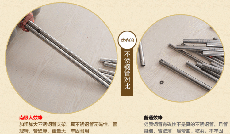 
                                        【京东配送】南极人蚊帐不锈钢落地加粗加厚支架三开门方顶宫廷公主 C16紫色-立柱22MM 1.8m床                