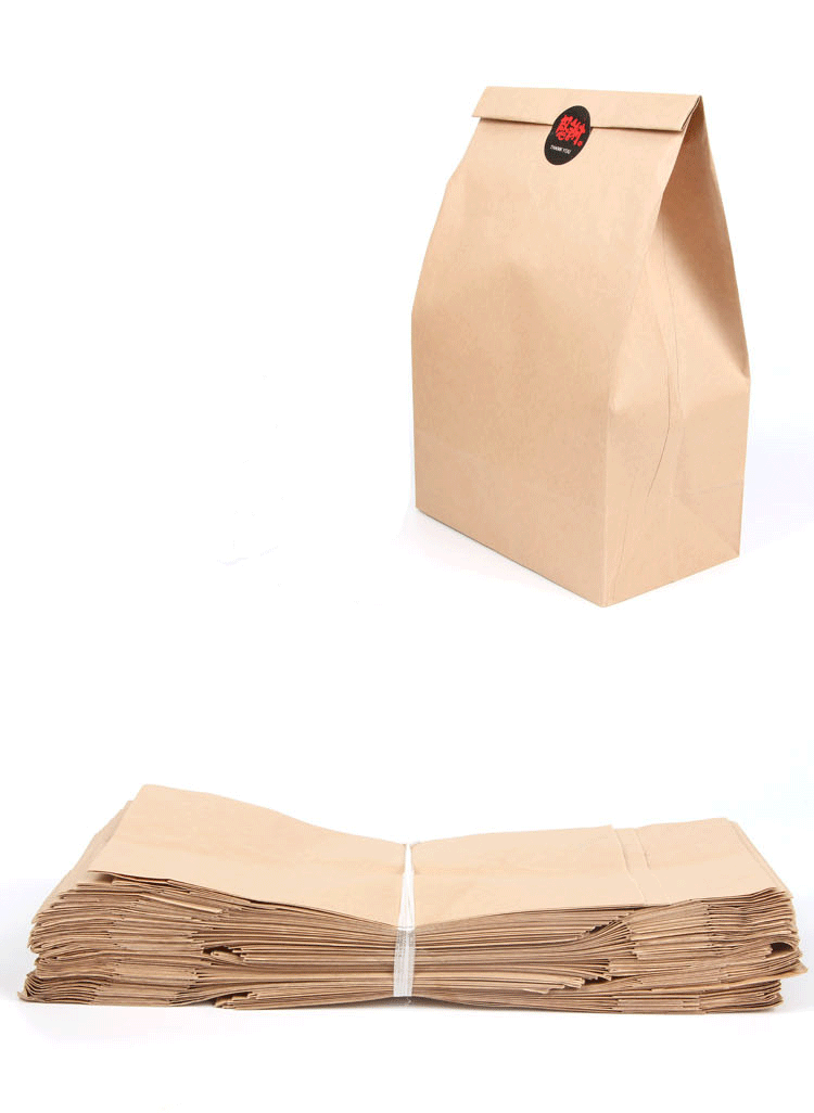 禧龙达 一次性牛皮纸袋食品包装袋环保手捧袋麦当劳外卖打包袋子纸袋 
