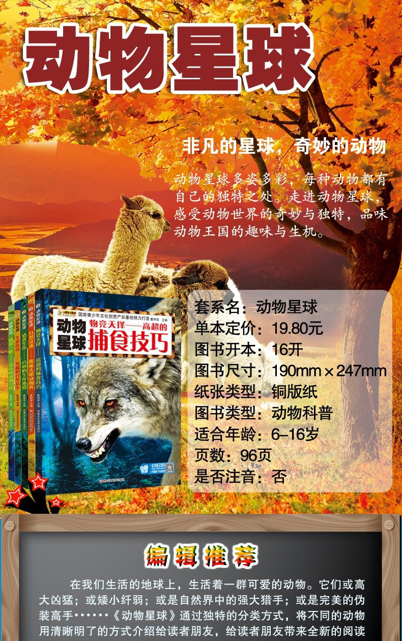 正版动物星球5册适者生存 巧妙的生存绝招 趣味无限动物秀 生命传奇