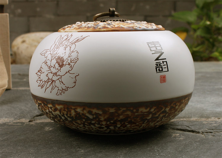 
                                        家茗茶具 精品礼盒手绘茶叶罐 储物罐 A-东之韵大号                