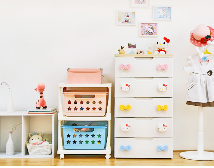 
                                        爱丽思IRIS hellokitty五层塑料抽屉式收纳柜宝宝衣柜婴儿整理柜KHG                