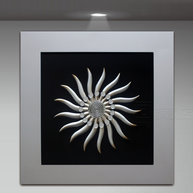 影子画 客厅画沙发背景浮雕画 立体装饰画 简约抽象装饰画3D画有框画壁画 A画单幅 40*40*5cm