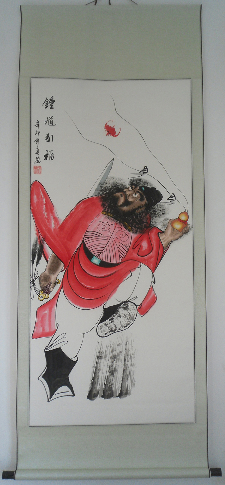 蒂拉手绘钟馗画像装饰字画 钟馗神威