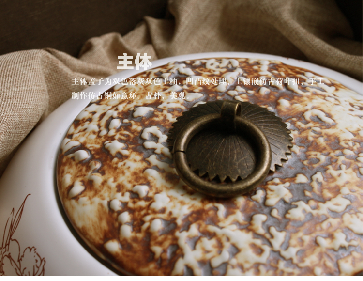 
                                        家茗茶具 精品礼盒手绘茶叶罐 储物罐 A-东之韵大号                
