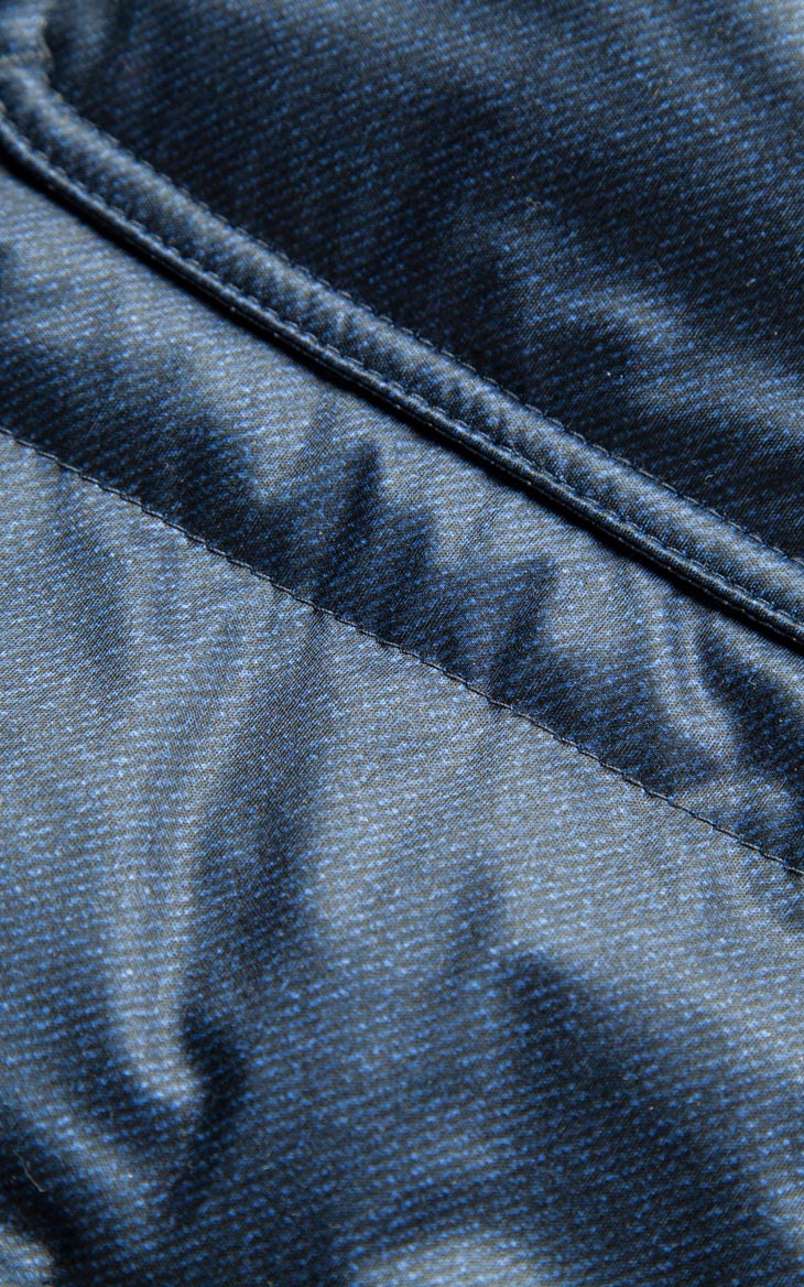 复古印花防风面料,90%灰鸭绒填充