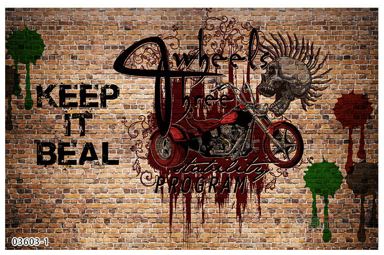 六纹鱼复古怀旧墙布砖墙酒吧涂鸦做旧壁纸工业风餐厅网咖ktv背景墙