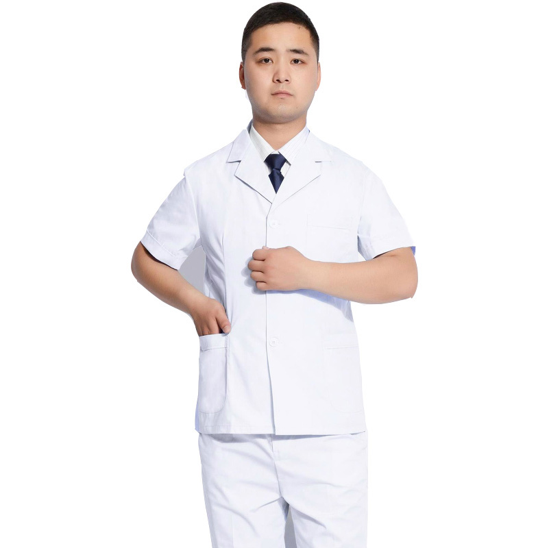 珺赢pfatstetn男冬夏装半身短款短袖长袖白大褂小褂医院医师工作服白