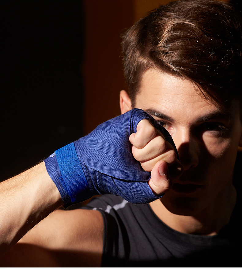 曼迪卡威拳击绷带绑带散打泰拳沙包缠手带棉 黑色5米单只装