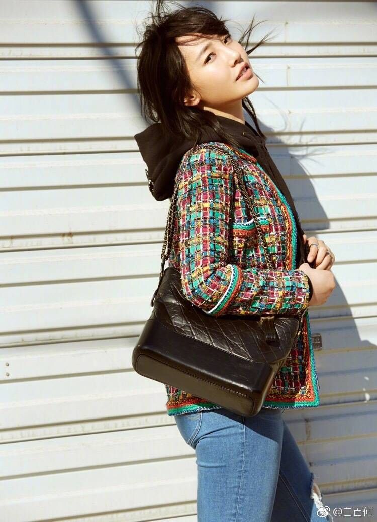 北狐明星杨幂白百何同款包流浪包真皮小香菱格链条包水桶包羊皮女包单