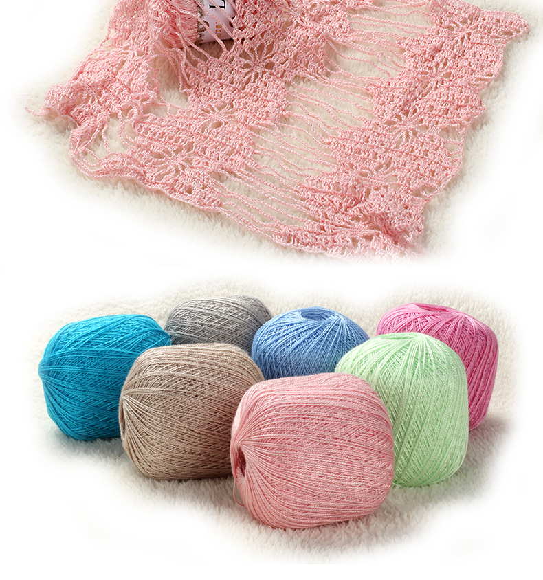 艾秀8号珍珠蕾丝线毛线团纯棉钩针线手工编织diy夏季蕾丝毛线钩针毛线