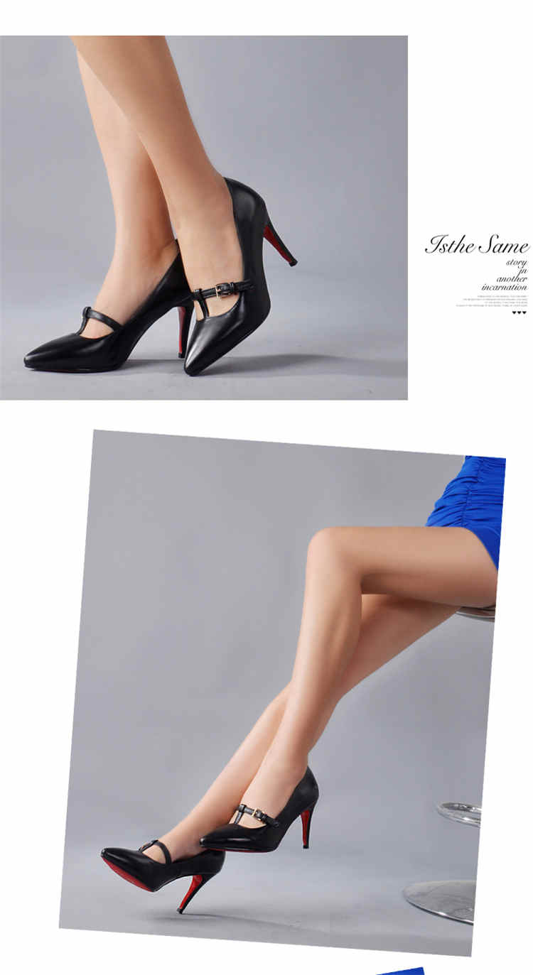 艾琳露2015新款春季优雅蝴蝶结气质尖头纯色细跟高跟单鞋 黑色 39