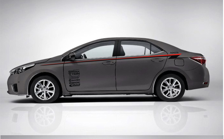 运动款雷凌 改装个性全车贴 车身贴 汽车贴纸拉花 银色车