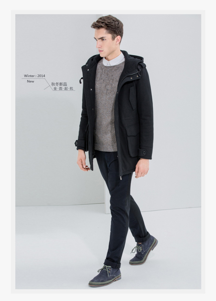 男装 棉服 riverstone river stone/瑞弗史东 2014秋冬男士休闲时尚高