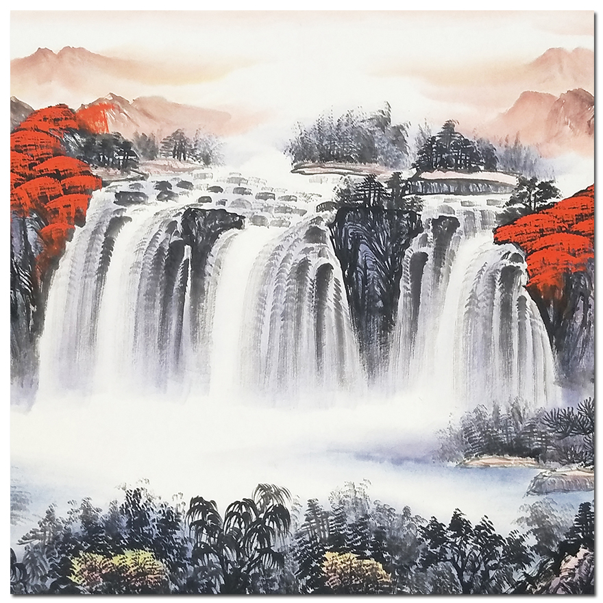 广州美院山水画家胡成举《富水长流》