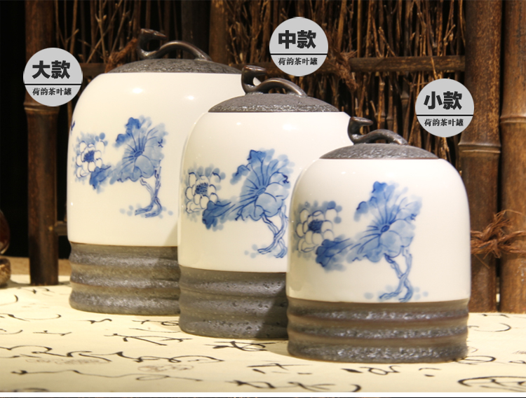 
                                        家茗茶具 精品礼盒手绘茶叶罐 储物罐 A-东之韵大号                