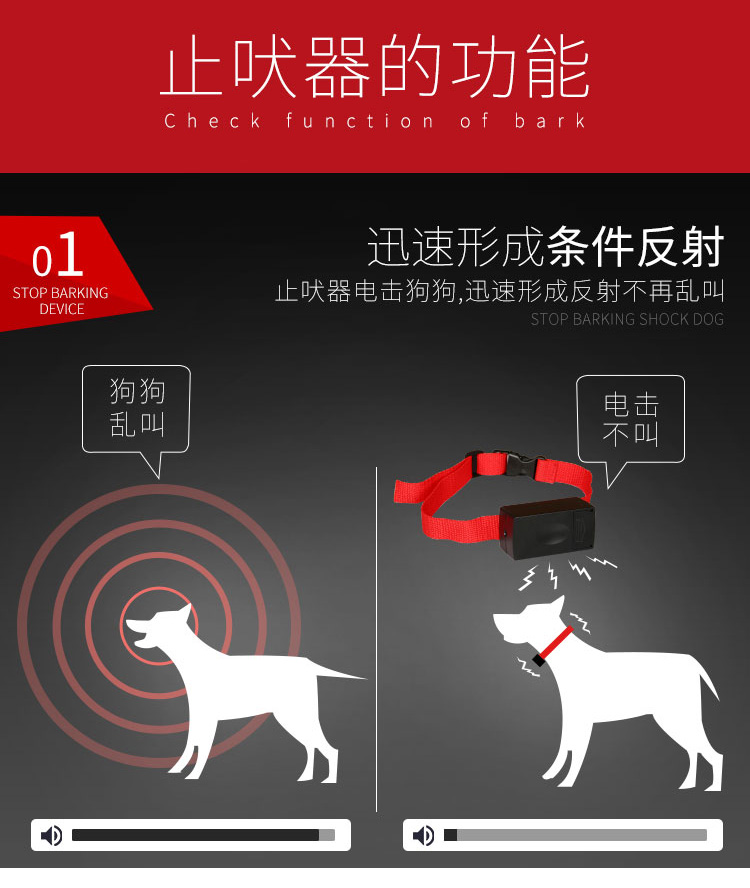 防狗叫脖圈大狗防叫电击项圈防止狗叫用品嘴套 止吠器适用6-60斤(脖围