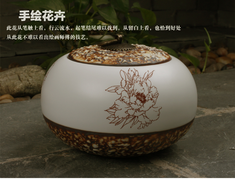
                                        家茗茶具 精品礼盒手绘茶叶罐 储物罐 A-东之韵大号                