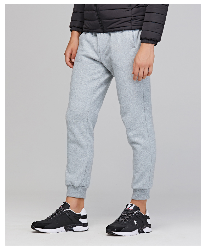 乔丹男裤 针织运动九分裤新款男裤休闲纯色运动裤收口小脚裤 黑色 4xl