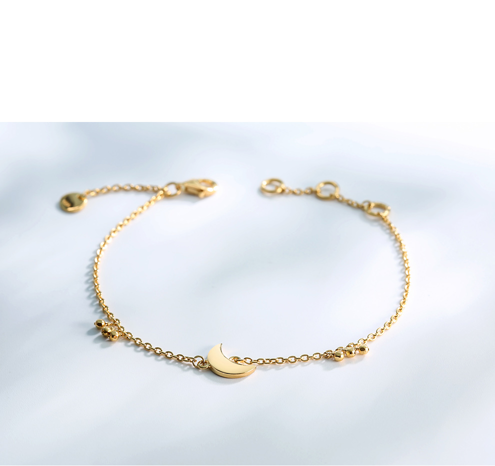 【520礼物】英国daisy london善缘系列月亮吊坠手链女镀金925银链子银