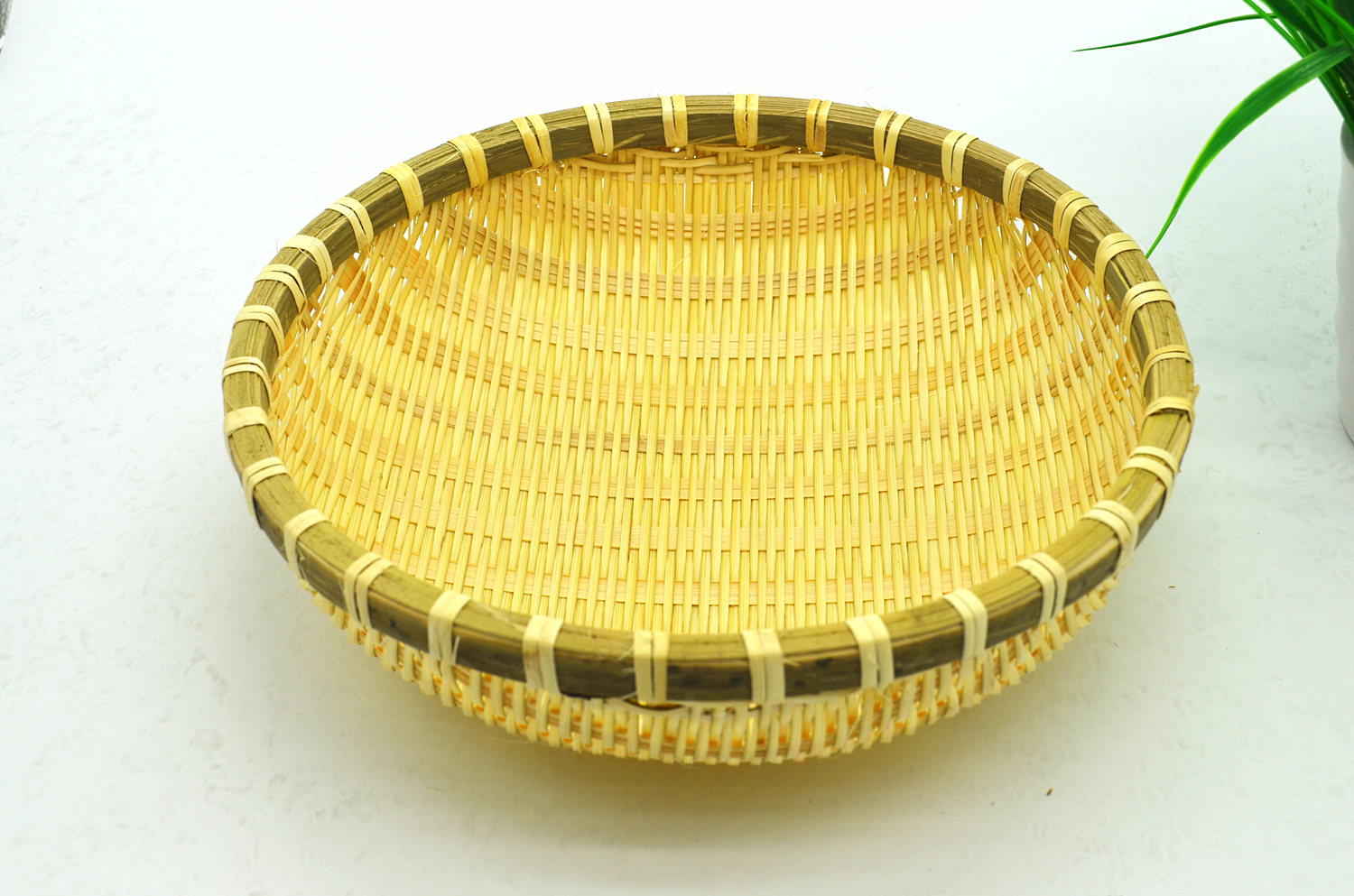 信利昌 圆形 竹编簸箕 竹编筲箕竹编收纳筐竹制品篮子洗菜装水果馒头