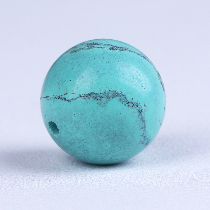 原矿高瓷绿松石单珠 18mm 7.25克 祥旺珠宝