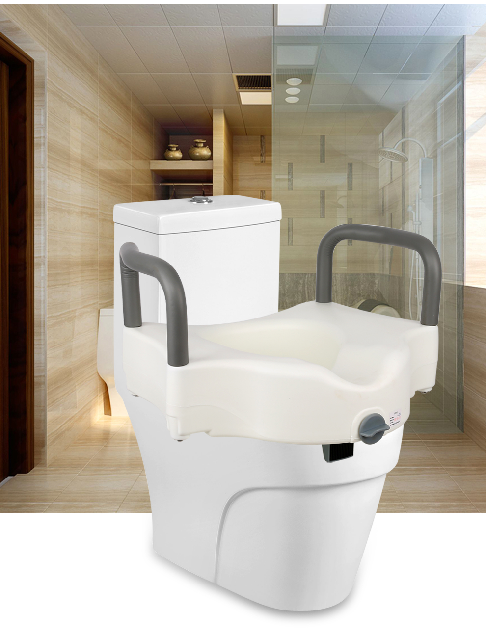 御祥康 马桶增高垫老人孕妇马桶增高器带扶手坐便器加高马桶加高器垫