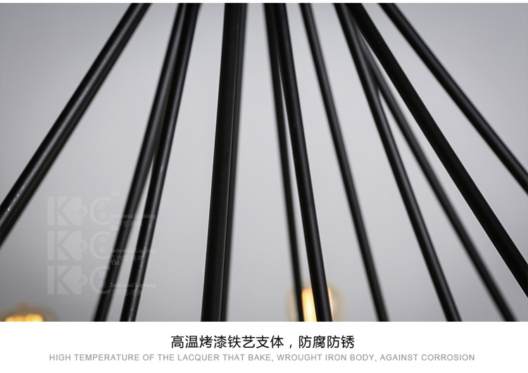 
                                        KC灯具 美式乡村loft复古灯饰吧台餐厅灯个性创意双层麻绳吊灯 D1055-14                