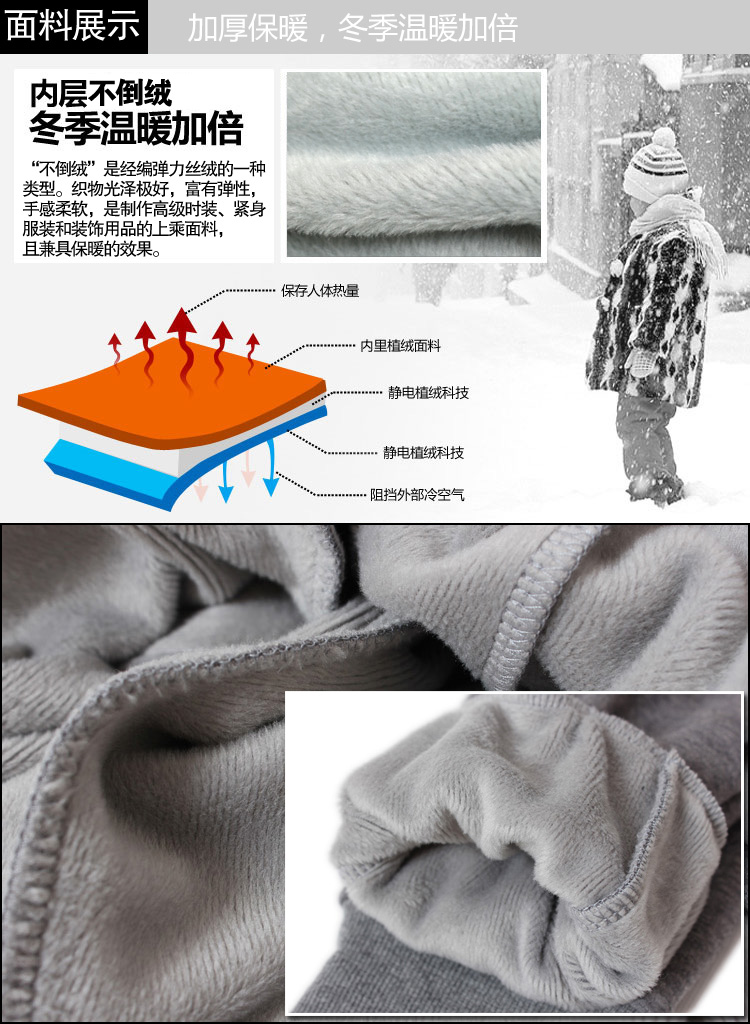 灏丽尚 2016新款学院风女装宽松大码卫裤字母印花健身运动休闲裤 黑色加绒 L