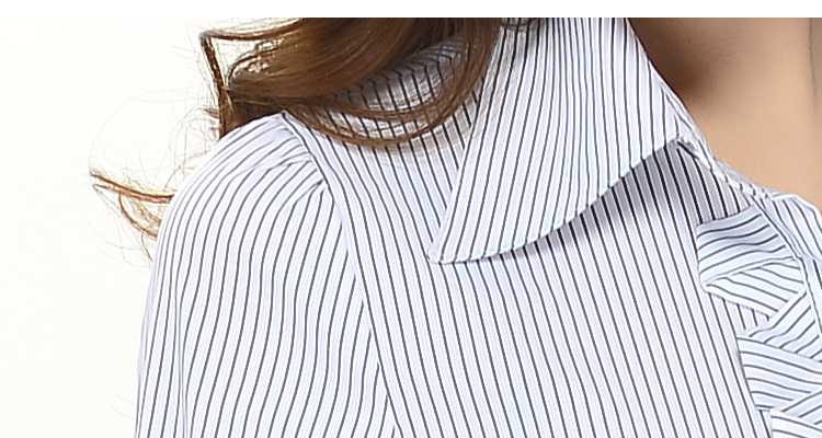 
                                        汇美特衬衫女长袖秋装韩版修身显瘦条纹打底职业装工作服正装衬衣 6371款 XXL                