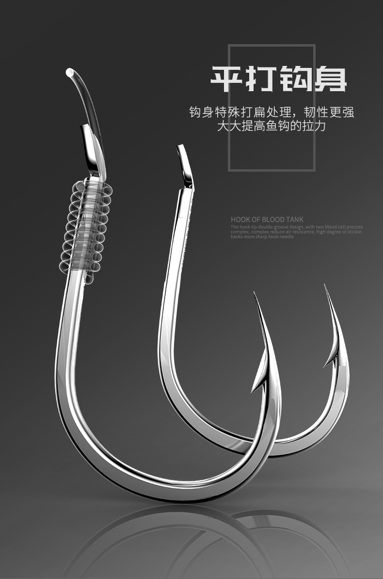 野营者盒装双槽鬼牙伊势尼鱼钩血槽进口钓鱼钩有倒刺鲫锂垂钓渔具 双