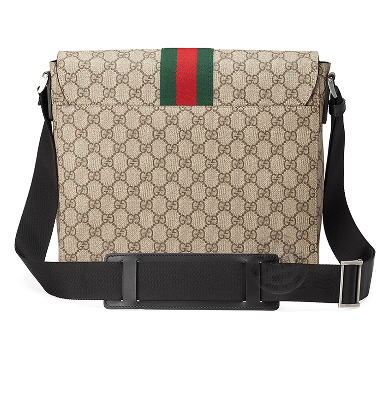 gucci古驰男包红绿织布图案米色邮差包单肩斜挎包475432 khngn 9692