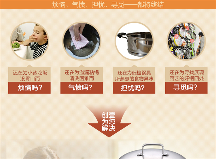 
                                        CHANCES 正宗304不锈钢三层蒸锅汤锅复底加厚加深蒸格 偏大28cm 4-6人用                