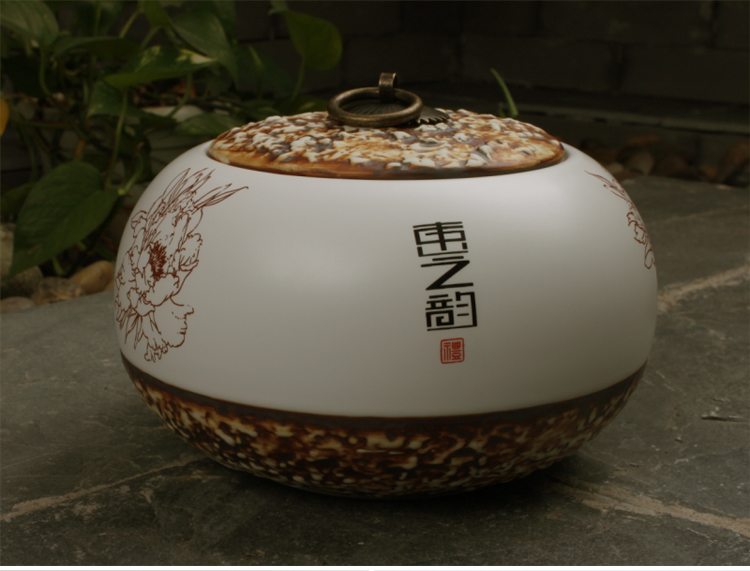 
                                        家茗茶具 精品礼盒手绘茶叶罐 储物罐 A-东之韵大号                