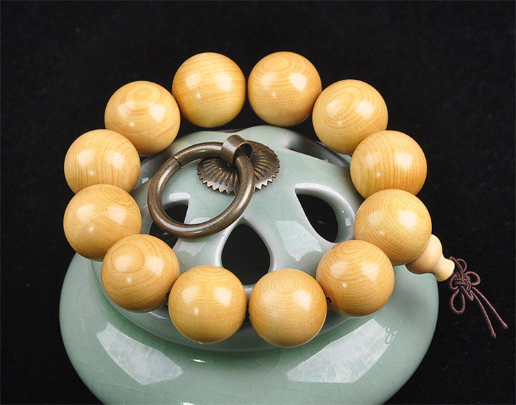 碧凤阁 黄杨木佛珠手串 正圆小孔手工打磨精工手链 直径20mm