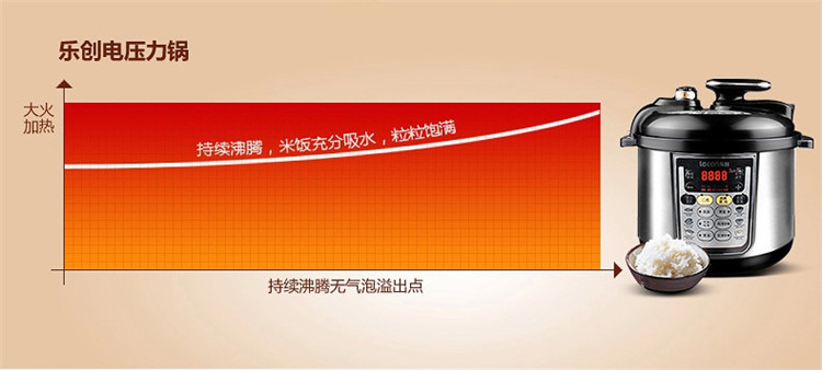 
                                        lecon/乐创 KS90-B1 电压力锅 双胆4L5L6L多款可选 电高压锅饭煲 4L款                