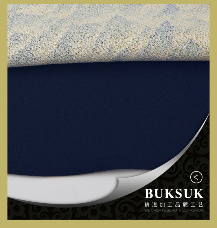
                                        宝丝露BukSuk春女装新款 OL通勤欧美品质印花女上衣中袖雪纺衫 黄色 XL                