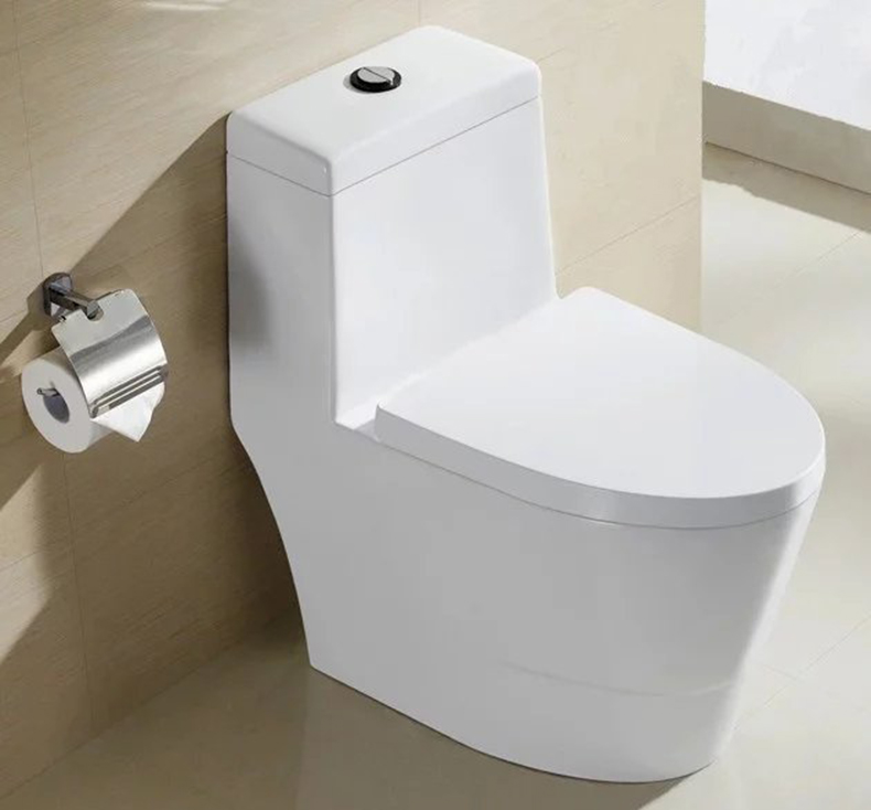 超漩式双孔强力冲水座便器马桶缓降式连体坐便器喷射节水静音防臭一体