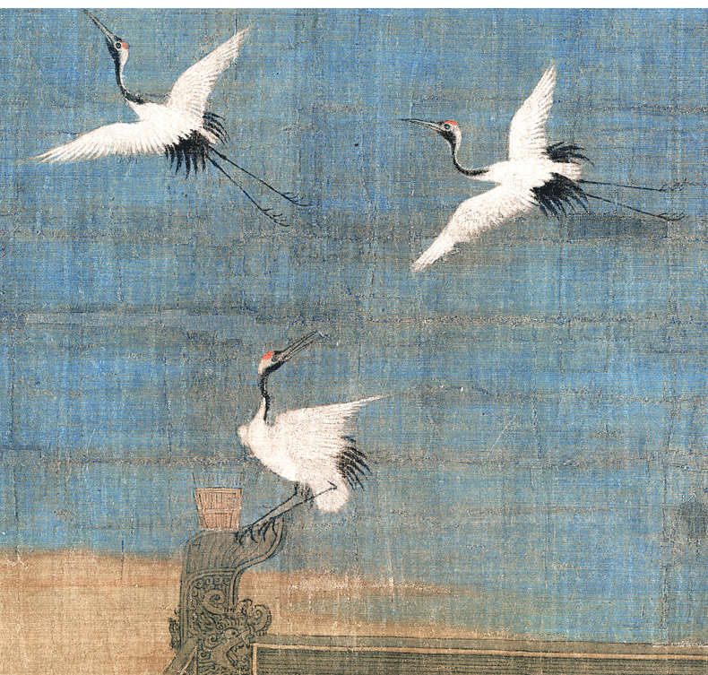 墨斗鱼 宋徽宗赵佶瑞鹤图 新中式水墨国画仿古画客厅装饰画 榻榻米茶