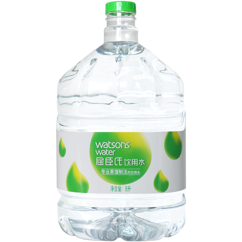 屈臣氏watsons蒸馏水饮用桶装水8l2桶整箱