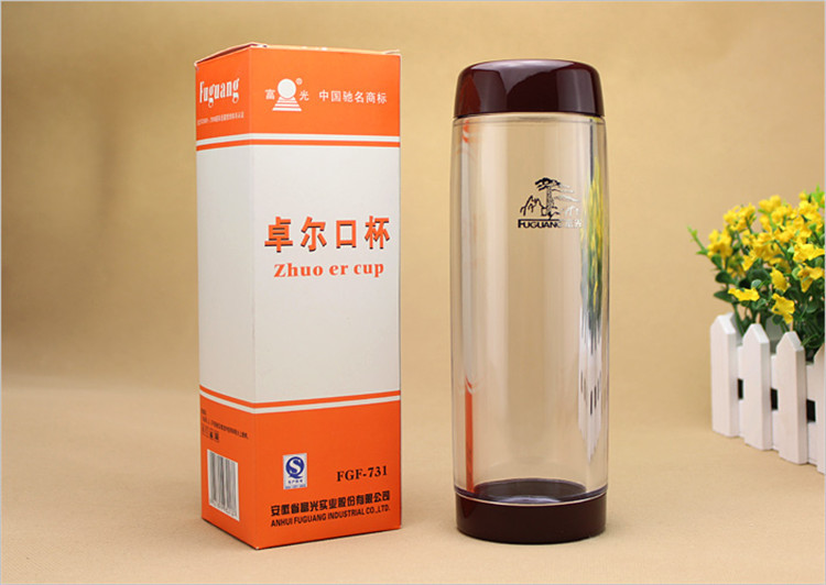 
                                                                                富光 杯 FGF-731/732/733 卓尔口杯 PC 隔热随手杯旅行杯 塑料水杯茶杯 黑色 350ml FGF-731                