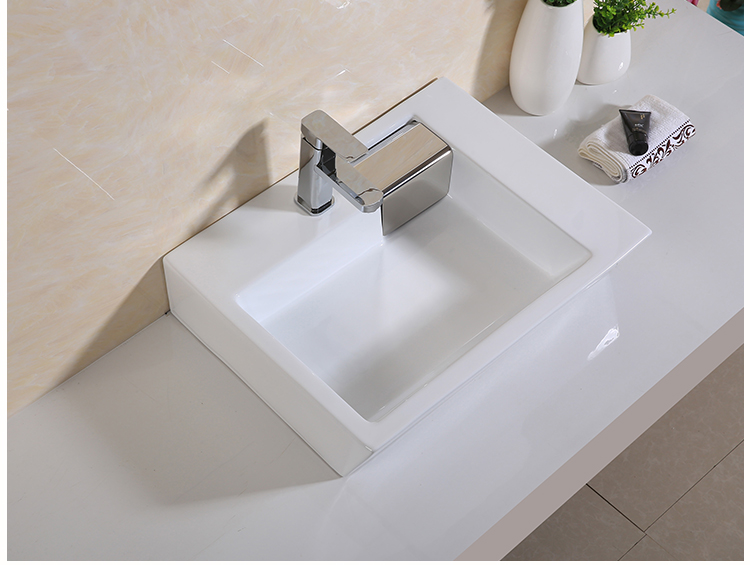 泽玉洁卫浴优等长方形个性台上盆 阳台卫生间陶瓷创意艺术盆洗面盆