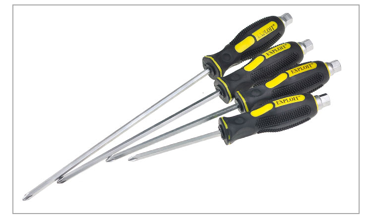 开拓/exploit 6mm十字螺丝刀 穿心柄凸出柄 起子 改锥带磁性 040760 6