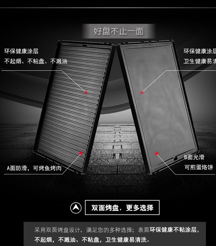 
                                        爱尚品 韩式家用无烟 电烤炉商用 电烧烤炉 烤肉锅 电烤盘烤肉串机 双面烤盘自动款                