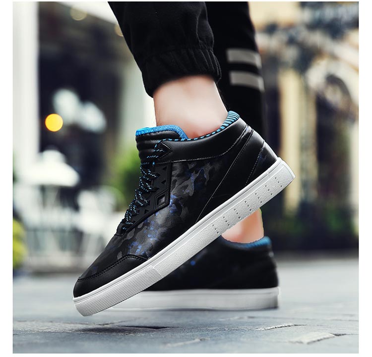 麦伦休斯休闲鞋男新品韩版潮流运动学生小白鞋透气板鞋冬季保暖 军