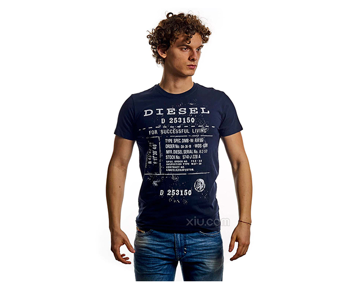 diesel 迪赛 男士字符t恤 蓝色 xxl【图片 价格 品牌 报价】-京东