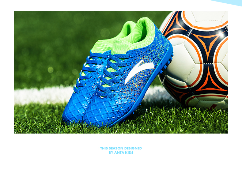 安踏(anta)童鞋男童雄狮二代碎钉足球鞋训练鞋儿童运动鞋31732204黑