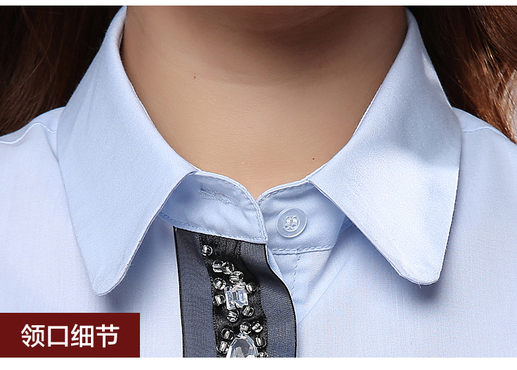 TLZC2015夏装新款韩版职业装衬衫女装短袖工作服套装女1507 银灰+黑裙+丝巾 L