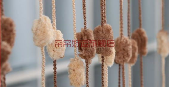
                                        帘帘好运 毛球加密加粗型门帘挂帘玄关隔断窗帘装饰 毛毛球线帘 粉紫红毛球 2.8米宽2.8米高                